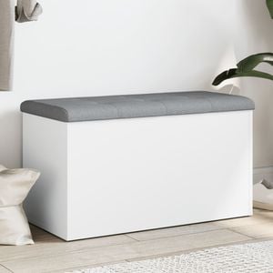 Banca de depozitare vidaXL, 82x42x45 cm, lemn prelucrat, alb