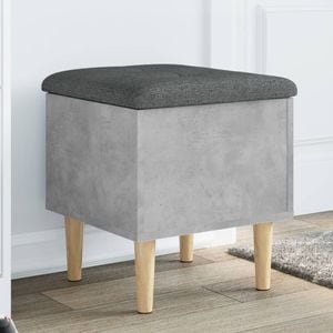 Banca de depozitare vidaXL, 42x42x46 cm, lemn prelucrat, gri beton