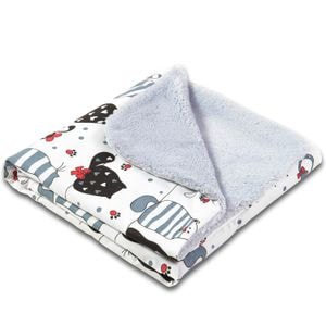 Paturica dubla pufoasa cu doua fete Kidizi Fluffy Happy Kitten, 100x78 cm