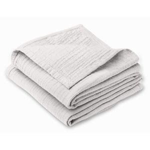 Paturica bebe de vara din muselina dubla Kidizi Light Grey, 100x70 cm