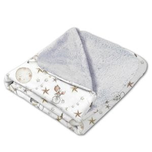 Paturica dubla pufoasa cu doua fete Kidizi Fluffy Circus, 100x78 cm
