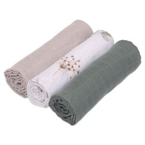 Set 3 paturici de vara din muselina soft Kidizi Dragonfly, 100% bumbac, 78x78 cm