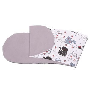 Husa bumbac detasabila pentru Perna gravide 3 in 1 Kidizi Lena, Happy Kitten