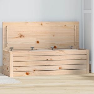 Cutie de depozitare vidaXL, 109x36.5x33 cm, lemn masiv de pin, maro