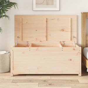 Cutie de depozitare vidaXL, 110x50x45.5 cm, lemn masiv de pin, maro