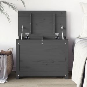 Cutie de depozitare vidaXL, 60x32x45.5 cm, lemn masiv de pin, gri
