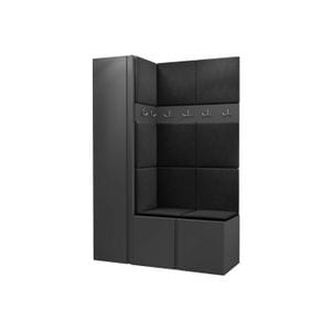 Cuier Hol Luca 6, grafit cu tapiterie gri inchis,  188 x 124 x 46 cm