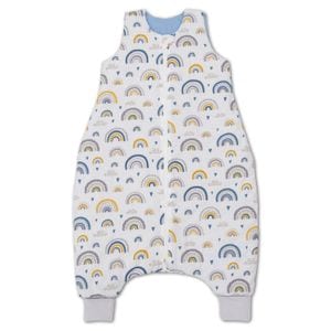 Sac de dormit cu picioare pentru copii 18-36 luni Kidizi Blue Rainbow, 1 tog