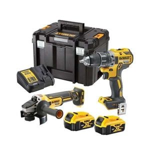 Set 2 scule DeWALT DCD791N, DCG405N, cu acumulatori 18V, 2x5.0Ah, incarcator si cutie TSTAK