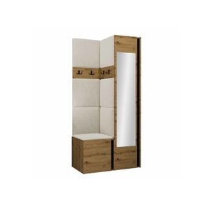 Cuier Hol Luca 7, artisan cu tapiterie bej, 188 x 82 x 44 cm
