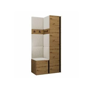 Cuier Hol Luca 8, artisan cu tapiterie bej, 188 x 82 x 44 cm