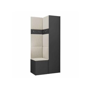 Cuier Hol Luca 8, grafit cu tapiterie bej, 188 x 82 x 44 cm