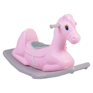 Calut balansoar pentru copii NOVOKIDS Napoleon Horsee , Cu jucarie muzicala detasabila, Platforma de balansare, Dimensiuni 80x50x40 cm, max 50 kg, Model Calut , Roz