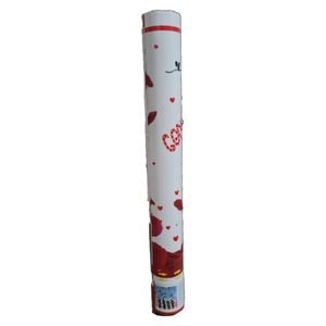 Tun confetti NOVOKIDS Party Tube, Lungime 80 cm, Cu aer comprimat, Model trandafiri, Rosu cu Alb
