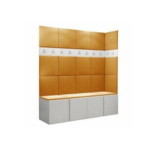 Cuier Hol Luca 12, alb cu tapiterie portocalie, 188 x 168 x 45.6 cm