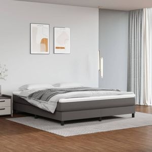 Saltea de pat vidaXL, cu arcuri, 180x200x20 cm, piele ecologica, gri