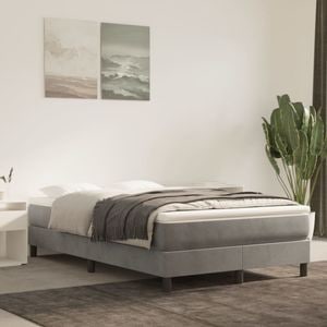 Saltea de pat vidaXL, cu arcuri, 120x200x20 cm, catifea, gri deschis