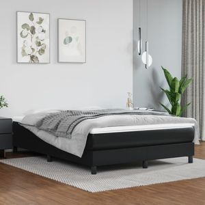 Saltea de pat vidaXL, cu arcuri, 140x190x20 cm, piele ecologica, negru