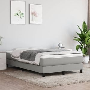 Saltea de pat vidaXL, cu arcuri, gri deschis, 120x200x20 cm, textil, fermitate medie