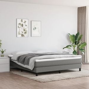 Saltea de pat vidaXL, cu arcuri, gri Inchis, 180x200x20 cm, textil, fermitate medie