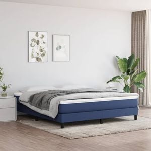 Saltea de pat vidaXL, cu arcuri, albastru, 180x200x20 cm, textil, fermitate medie