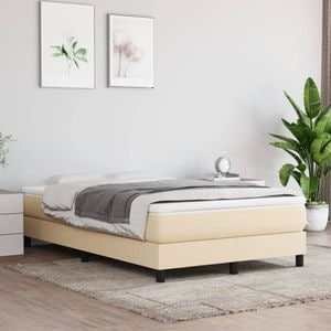 Saltea de pat vidaXL, cu arcuri, crem, 120x200x20 cm, textil, fermitate medie