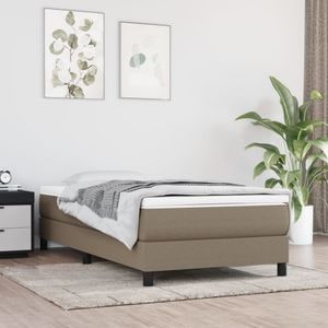 Saltea de pat vidaXL, cu arcuri, gri taupe, 100x200x20 cm, textil, fermitate medie