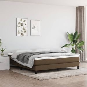 Saltea de pat vidaXL, cu arcuri, maro inchis, 180x200x20 cm, textil, fermitate medie