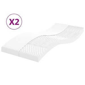 Saltele vidaXL, din spuma, 2 buc. alb 90 x 200 cm, fermitate medie