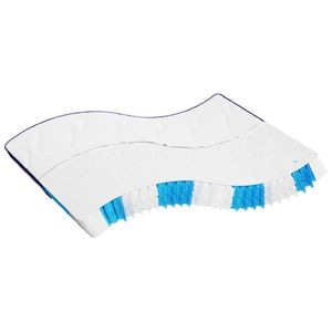 Saltea vidaXL, de pat cu arcuri, alb, 160 x 200 x 20 cm, piele ecologica, fermitate medie