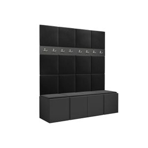 Cuier Hol Luca 13, grafit cu tapiterie gri inchis, 188 x 168 x 45.6 cm
