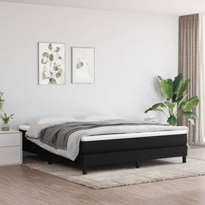Saltea de pat vidaXL, cu arcuri, negru, 180x200x20 cm, textil, fermitate medie