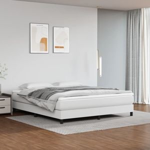 Saltea de pat vidaXL, cu arcuri, alb, 80x200x20 cm, piele ecologica, fermitate medie