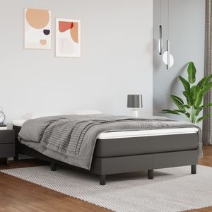 Saltea de pat vidaXL, cu arcuri, alb, 140x200x20 cm, piele ecologica, fermitate medie