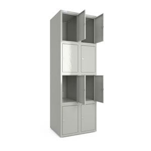 Dulap metalic, tip fiset, 180x60x50 cm, 8 usi, gri