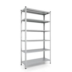 Raft metalic depozitare, Q DECOR, 6 polite metalice, Kronos, 220x100x40 cm, cadru metalic galvanizat, max 100 Kg/polita