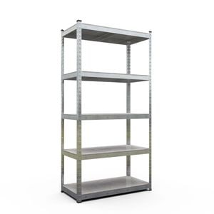 Raft metalic depozitare, Q DECOR, 5 polite metalice, Budget, 180x90x40 cm, cadru metalic galvanizat, max 100 Kg/polita