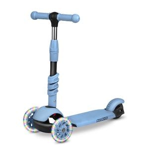 Trotineta pentru copii 3in1, inaltime reglabila a ghidonului, iluminare LED colorata a rotilor din fata, frana de picior, albastru
