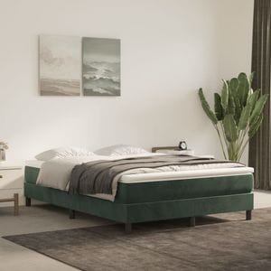 Saltea vidaXL, verde inchis, 140 x 200 x 20 cm, catifea, fermitate medie