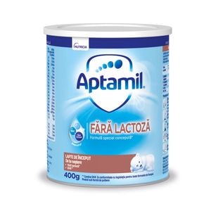 Lapte praf APTAMIL Fara Lactoza, pentru bebelusi, 400 g