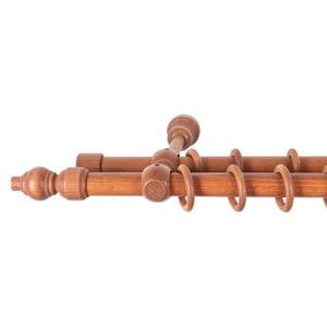 Galerie dubla lemn masiv Filigrano, nuanta cires, 400 cm - kit complet