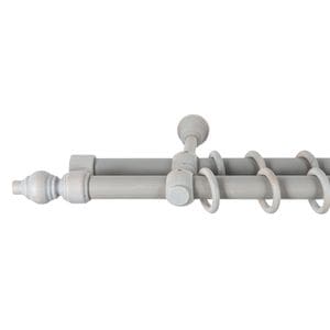 Galerie dubla lemn masiv Filigrano, nuanta gri-antic, 360 cm - kit complet