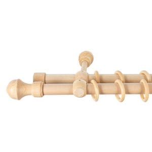 Galerie dubla lemn masiv Ares, nuanta natur, 280 cm - kit complet