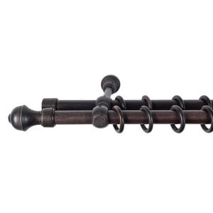 Galerie dubla lemn masiv Ares, nuanta wenge, 400 cm - kit complet