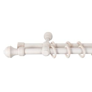 Galerie dubla lemn masiv Ares, nuanta alb-antic, 400 cm - kit complet