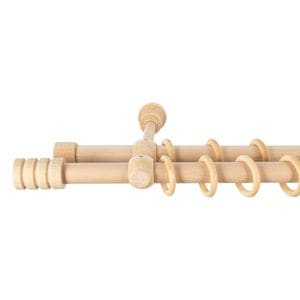 Galerie dubla lemn masiv Pisa, nuanta natur, 280 cm - kit complet