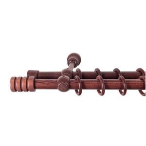 Galerie dubla lemn masiv Pisa, nuanta mahon, 320 cm - kit complet