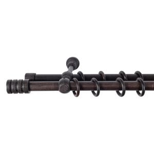 Galerie dubla lemn masiv Pisa, nuanta wenge, 200 cm - kit complet