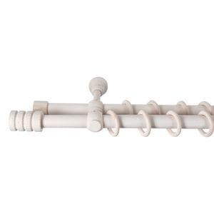 Galerie dubla lemn masiv Pisa, nuanta alb-antic, 400 cm - kit complet