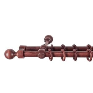 Galerie dubla lemn masiv Giro, nuanta mahon, 400 cm - kit complet